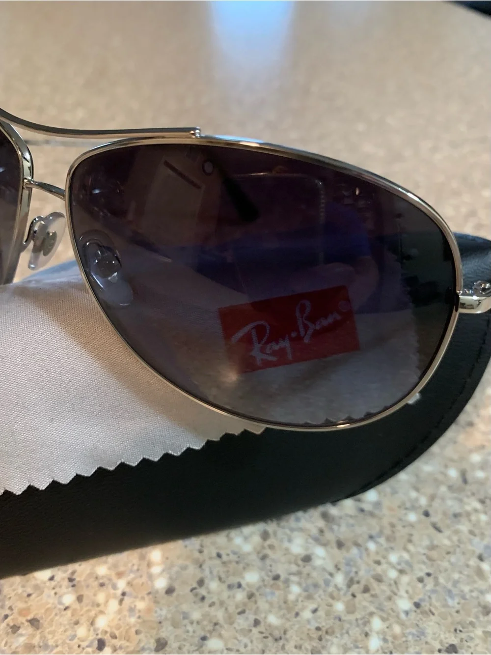 Ray-Ban Men’s Aviator Sunglasses - Silver Frame with Black Gradient Lenses